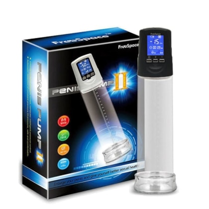 Pênis Pump II - Bomba Peniana Recarregável de Sucção Automática e Visor LED Digital