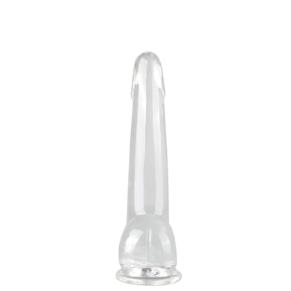 Pênis Realístico Transparente Com Corpo Liso e Ventosa - 24 x 4,5cm