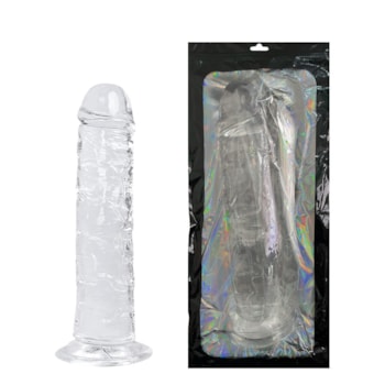 Pênis Realístico Transparente Com Veias Salientes e Ventosa | 25 x 4,5cm