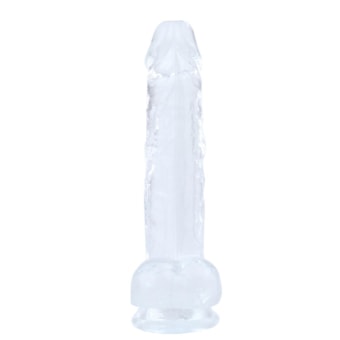 Pênis Realístico Transparente Com Veias Salientes e Ventosa - 32 x 5,5cm