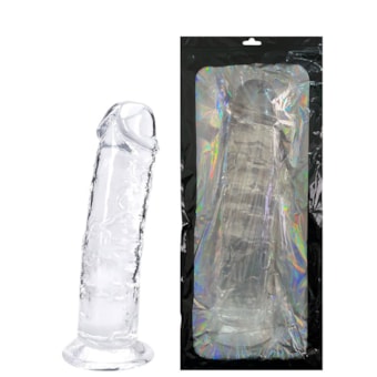Pênis Realístico Transparente Com Veias Salientes e Ventosa | 32 x 6cm