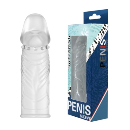 Penis Sleeve I - Capa Peniana Transparente Com Veias e Textura de Bolinhas