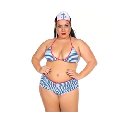 Pimenta Sexy 2077 - Mini Fantasia Marinheira Sexy Plus Size