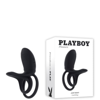 Playboy Just Right - Anel Duplo Peniano e Escrotal Com 10 Funções de Vibração à Prova D'água e Submersível