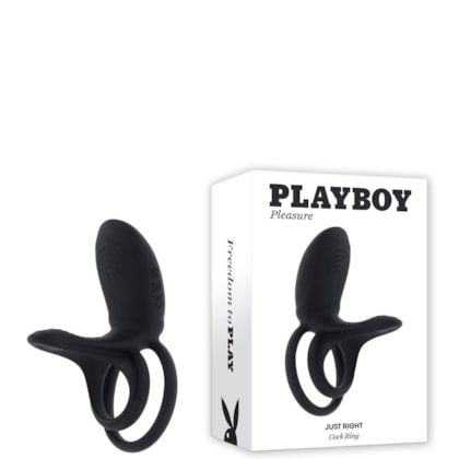 Playboy Just Right - Anel Duplo Peniano e Escrotal Com 10 Funções de Vibração à Prova D'água e Submersível