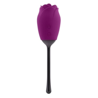 Playboy Petal - Vibrador em Formato de Rosa com Linguinha 9 Funções de Vibração e Lambidas à Prova D'água e Submersível