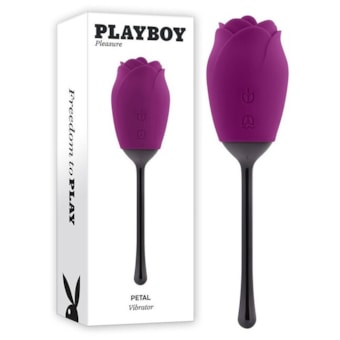 Playboy Petal - Vibrador em Formato de Rosa com Linguinha 9 Funções de Vibração e Lambidas à Prova D'água e Submersível