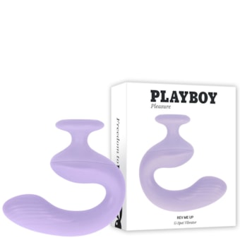 Playboy Rev Me Up - Vibrador Dual Ponto G e Clítoris Com Alça que se Encaixa Entre os Dedos à Prova D'água e Submersível