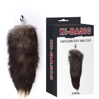 Plug Anal de 7cm em Aço Cirúrgico Com Rabo de Raposa Marrom | Tam. 40cm