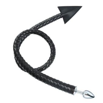 Plug Anal de 8cm em Aço Cirúrgico Com Cauda Longa Trançada  | Tam. 110cm
