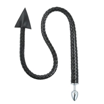 Plug Anal de 8cm em Aço Cirúrgico Com Cauda Longa Trançada  | Tam. 110cm