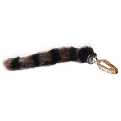 Plug Anal em Vidro Com Rabo de Raposa | Tam. 11,2cm