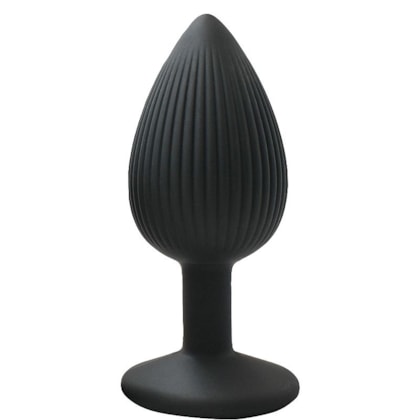 Plug Anal Preto em Silicone Com Ventosa | Tam. G (9,6cm)