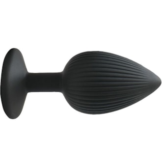 Plug Anal Preto em Silicone Com Ventosa | Tam. P (7cm)