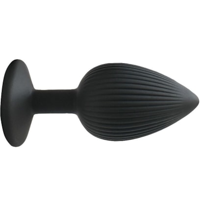 Plug Anal Preto em Silicone Com Ventosa | Tam. P (7cm)