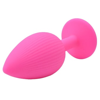 Plug Anal Rosa em Silicone Com Ventosa | Tam. M (8,3cm)