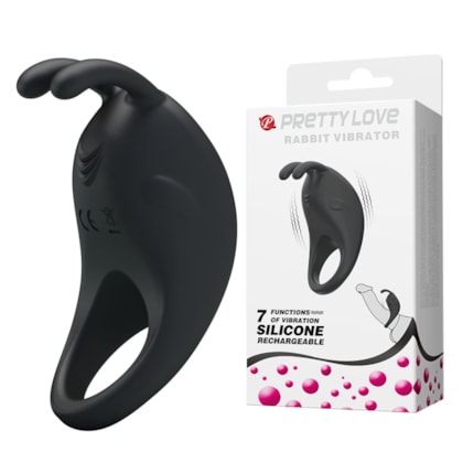 Rabbit Vibrator - Anel Peniano Recarregável Com Orelhinhas e 7 Modos de Vibração