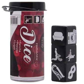 Romantic Dice - Kit de 3 Dados Hétero, Fetiche + Posição + Lugar