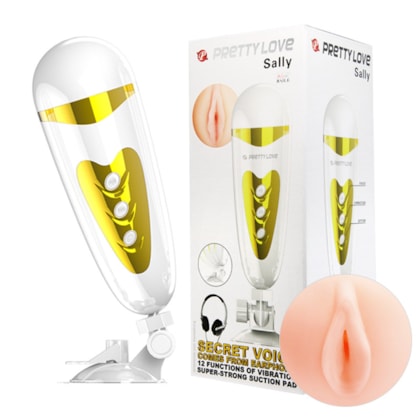 Sally -  Vagina Lanterna em Cyberskin com Vibrador, Ventosa e Gemidos