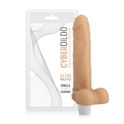 Saturno - Pênis Em Cyberskin Com Vibrador, Veias E Escroto | 15 x 4 cm