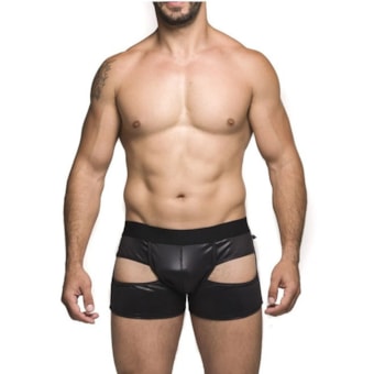 Sd Clothing - Boxer Em Cirre Preto Detalhe Abertura na Coxa | Tamanho: Único