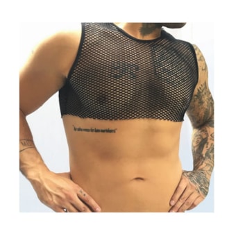 Sd Clothing - Cropped Masculino Elegância e Ousadia Todo Em Arrastão