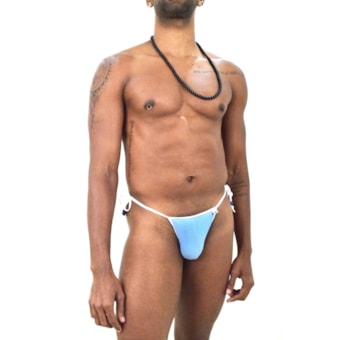 SD Clothing - Fio Dental Azul Claro Cortininha Delicado e Estiloso