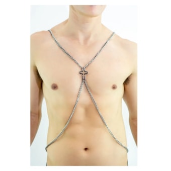 Sd Clothing - Harness Corrente Cruz Niquel  | Tamanho: Único