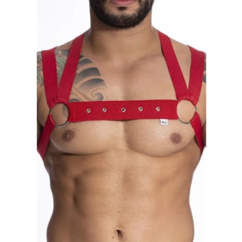 Sd Clothing - Harness Elástico Entrelaçado Com Argola e Metais | Tamanho: Único