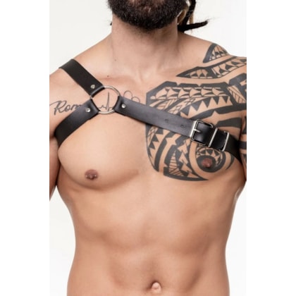 Sd Clothing - Harness Em Couro Sintético Preto Com Regulagem