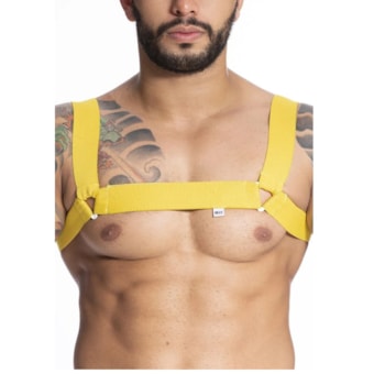 Sd Clothing - Harness Em Elástico Amarelo Com Triângulo