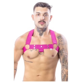 Sd Clothing - Harness Em Elástico Rosa Com Argola de Metal