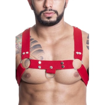 Sd Clothing - Harness Em Elastico Vermelho Com Metal | Tamanho: Único