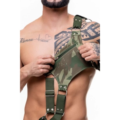 Sd Clothing - Harness Pochete Verde Camuflado Com Tiras Ajustáveis