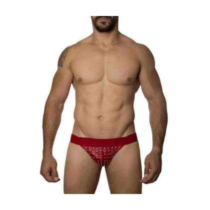 Sd Clothing - Jock Em Cirre Vermelho Com Tachinhas Toque Ousado