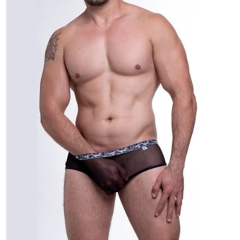 Sd Clothing - Sunga Tule Transparente Elastico Estampado