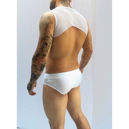 SD Clothing – Conjunto Cueca Sex com Cropped e Detalhes em Arrastão