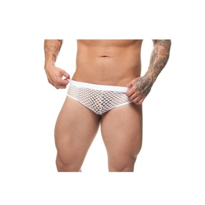 SD Clothing – Cueca Sex Masculina Toda em Arrastão Transparência e Ousadia