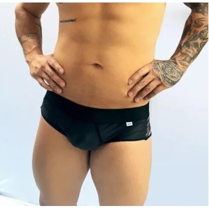 SD Clothing –  Cueca Sexy em Cirrê com Tule Camuflado