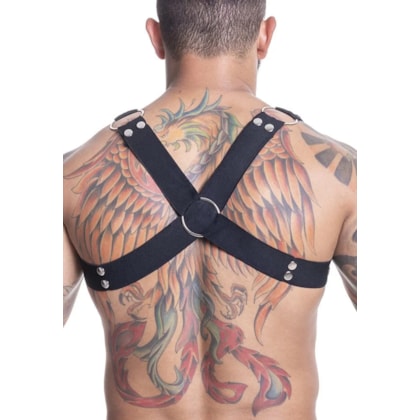 SD Clothing – Harness em Elástico Preto com Detalhes Metálicos Sensual e Dominador