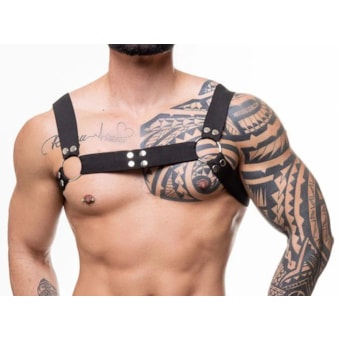 SD Clothing – Harness Estilo Dominador com Botão Níquel e Estrutura com Argolas