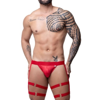 SD Clothing – Jock Fetiche em Suplex Vermelho com Cintas de Regulagem