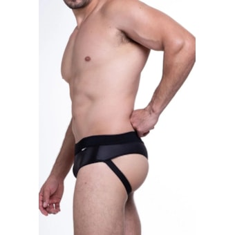 SD Clothing – Sunga Sexy em Cirrê Preto com Tiras Traseiras