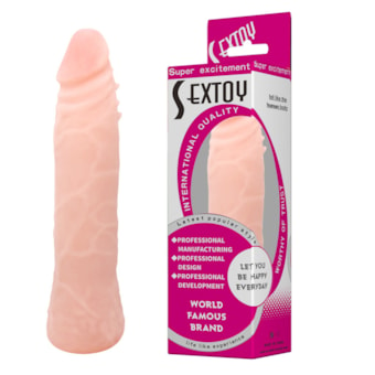 Sextoy - Prótese em Cyberskin Com Vértebra e Textura Para Estimular o Clítoris