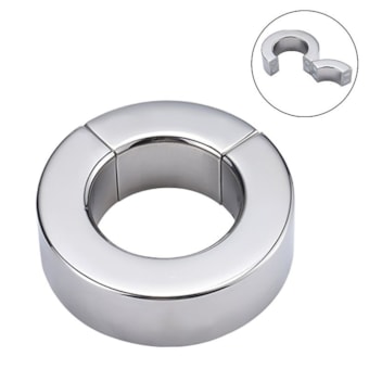 SI - Anel Peniano Médio de 2 cm de Profundidade Feito em Aço Inoxidável Com Fecho de Imã
