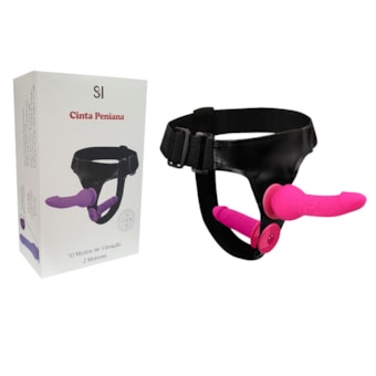 SI - Cinta Peniana Com 2 Próteses Rosa, 10 Modos de Vibração em Cada e Controle Remoto Sem Fio