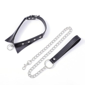 SI -  Coleira Choker Com Guia em Metal