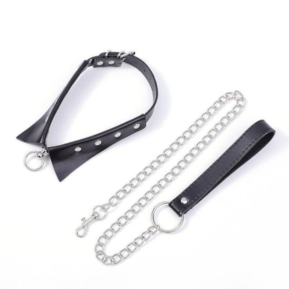 SI -  Coleira Choker Com Guia em Metal