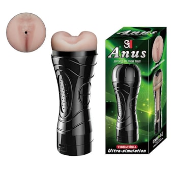 SI - Mini Lanterna Masturbadora em Forma de Ânus em Cyber Realista Com Vibrador