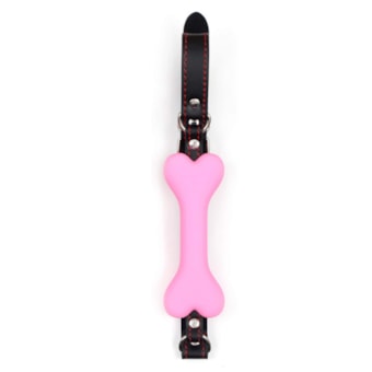 SI - Mordaça em Silicone Rosa com Formato de Osso
